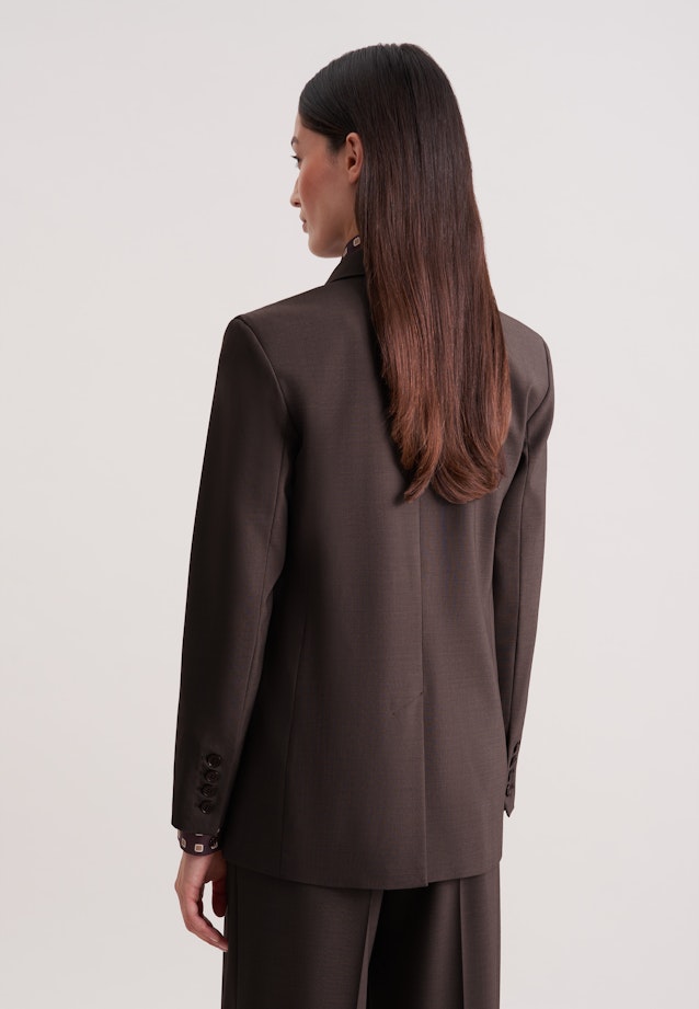 Zweireihiger Blazer mit Pattentaschen aus einer Wollmischung in Braun |  Seidensticker Onlineshop