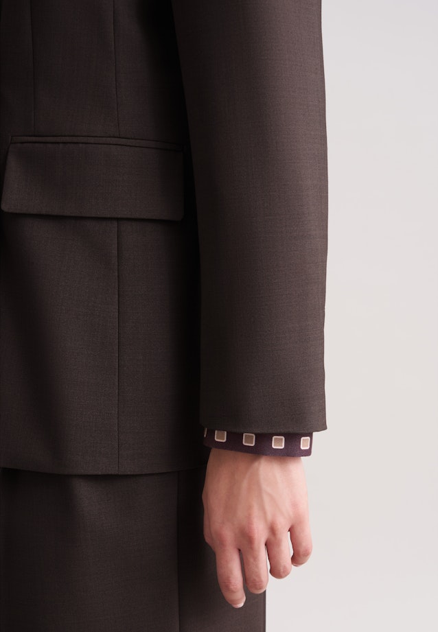 Zweireihiger Blazer mit Pattentaschen aus einer Wollmischung in Braun |  Seidensticker Onlineshop