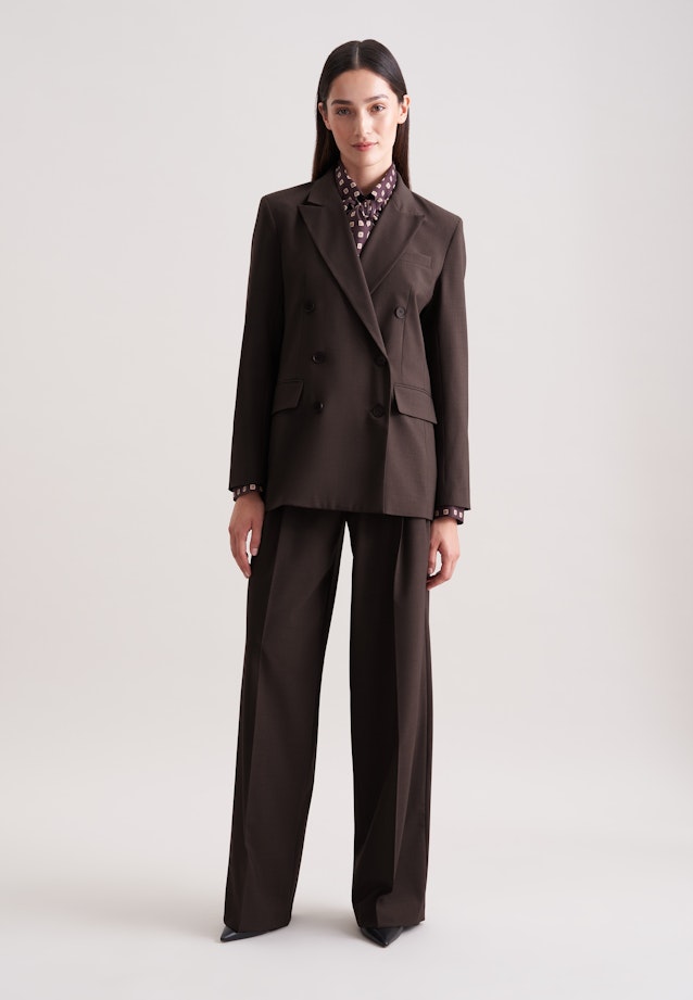 Zweireihiger Blazer mit Pattentaschen aus einer Wollmischung in Braun |  Seidensticker Onlineshop