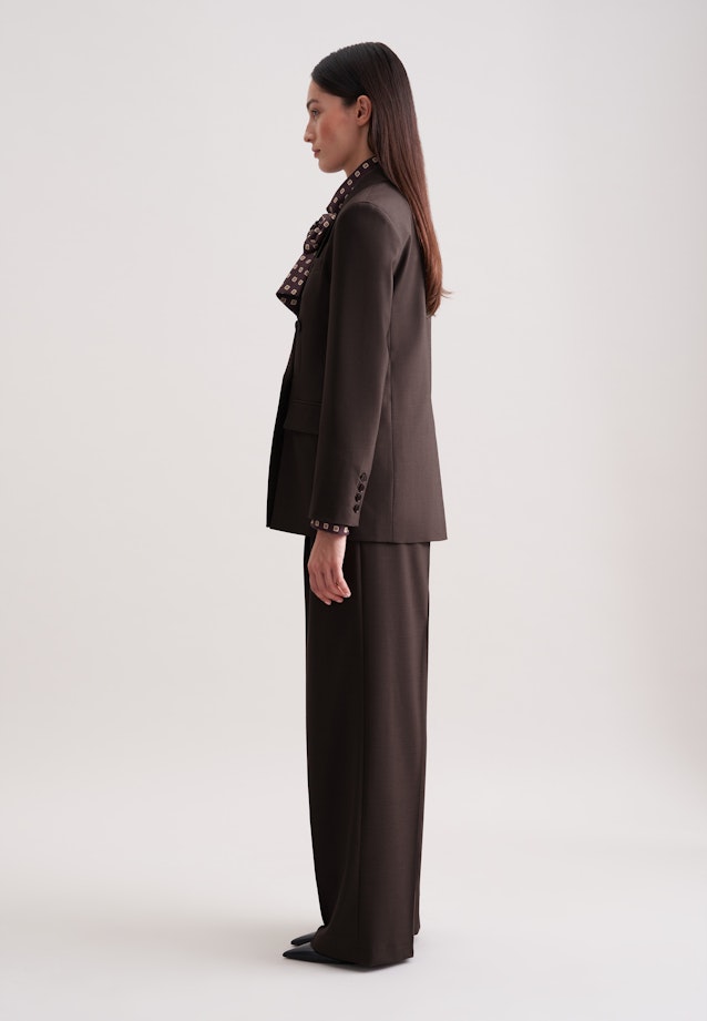 Zweireihiger Blazer mit Pattentaschen aus einer Wollmischung in Braun |  Seidensticker Onlineshop