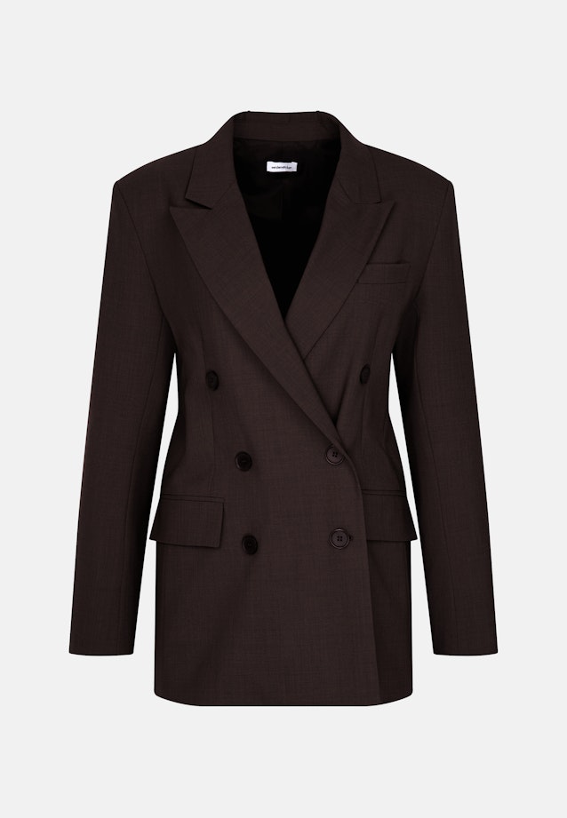 Zweireihiger Blazer mit Pattentaschen aus einer Wollmischung in Braun |  Seidensticker Onlineshop