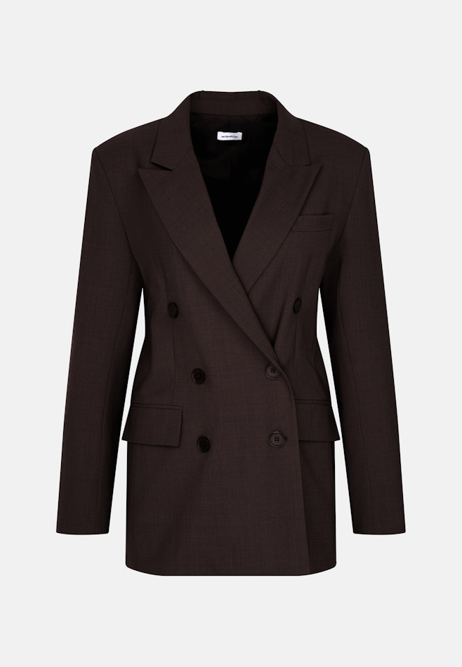 Zweireihiger Blazer mit Pattentaschen aus einer Wollmischung in Braun | Seidensticker Onlineshop
