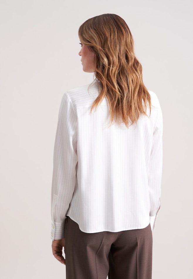 Satinierte Bluse mit Nadelstreifen in Weiß | Seidensticker Onlineshop