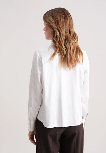 Satinierte Bluse mit Nadelstreifen in Weiß |  Seidensticker Onlineshop
