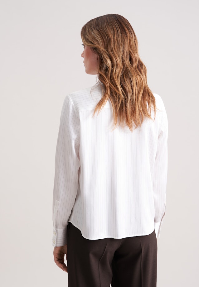Satinierte Bluse mit Nadelstreifen in Weiß |  Seidensticker Onlineshop