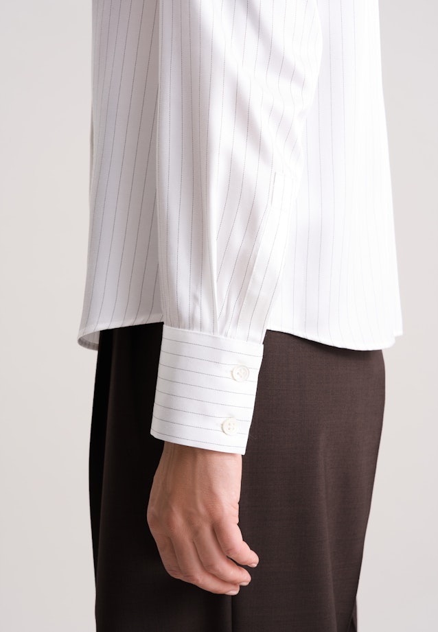 Satinierte Bluse mit Nadelstreifen in Weiß |  Seidensticker Onlineshop