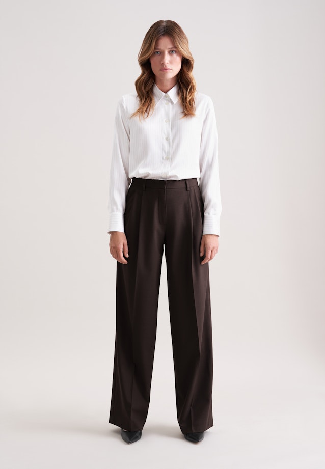 Satinierte Bluse mit Nadelstreifen in Weiß |  Seidensticker Onlineshop