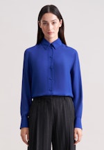 Fließende Hemdbluse aus Chiffon in Mittelblau |  Seidensticker Onlineshop