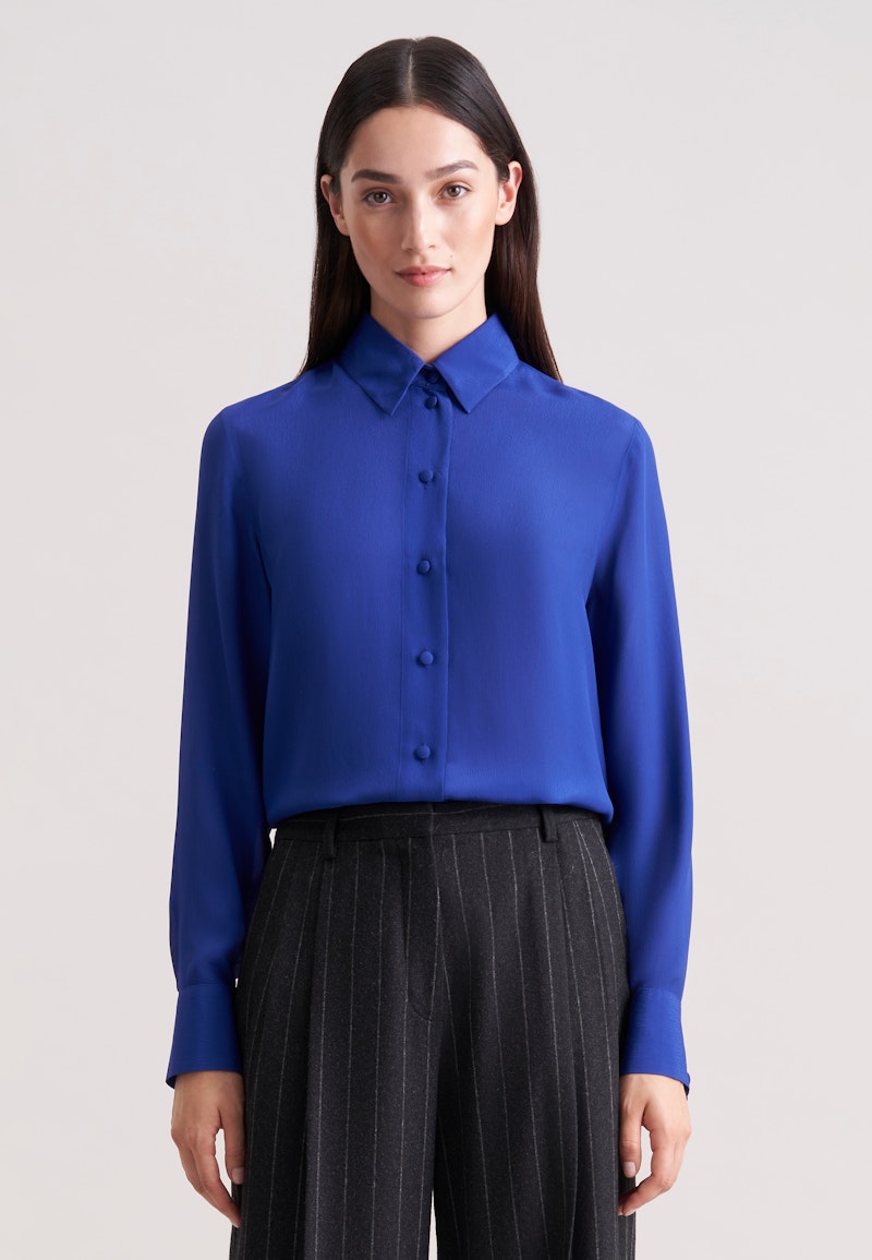 Fließende Hemdbluse aus Chiffon