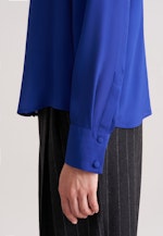 Fließende Hemdbluse aus Chiffon in Mittelblau |  Seidensticker Onlineshop