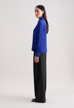 Fließende Hemdbluse aus Chiffon in Mittelblau |  Seidensticker Onlineshop