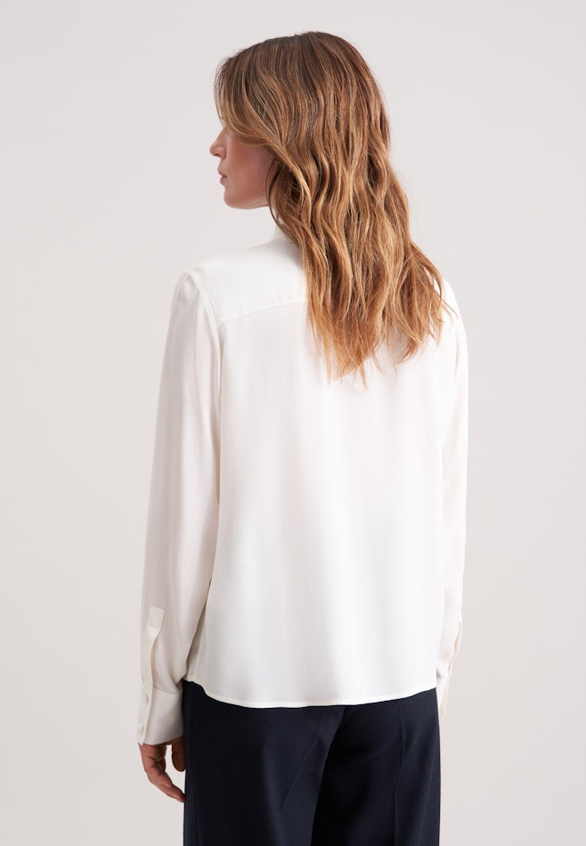 Fließende Hemdbluse aus Chiffon in Weiß | Seidensticker Onlineshop