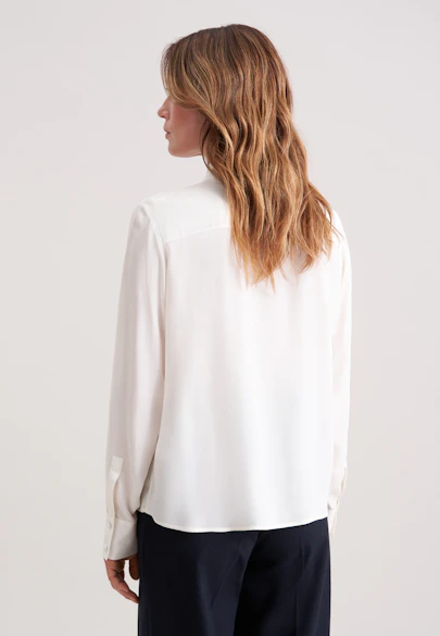 Fließende Hemdbluse aus Chiffon in Ecru |  Seidensticker Onlineshop