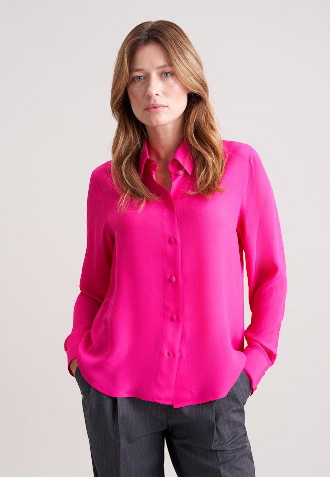 Fließende Hemdbluse aus Chiffon in Rosa | Seidensticker Onlineshop
