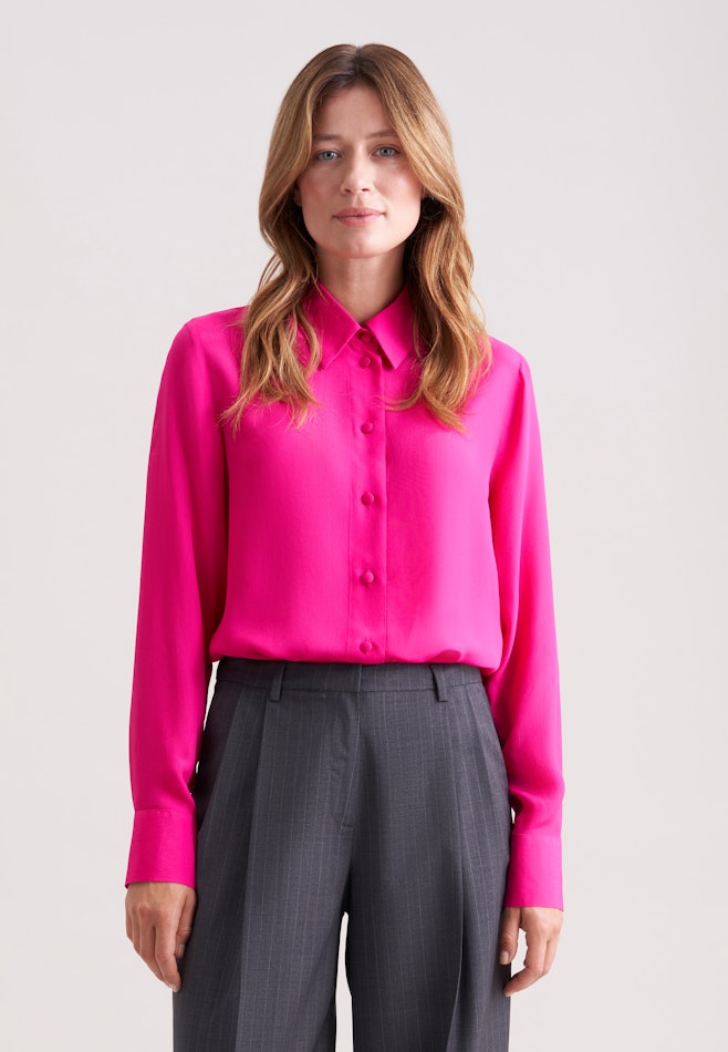 Fließende Hemdbluse aus Chiffon in Rosa | Seidensticker Onlineshop