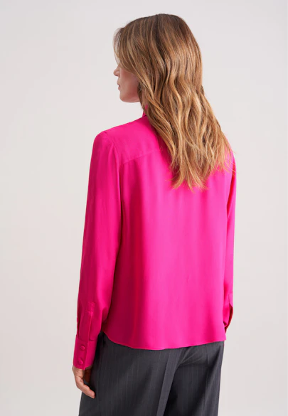 Fließende Hemdbluse aus Chiffon in Rosa |  Seidensticker Onlineshop