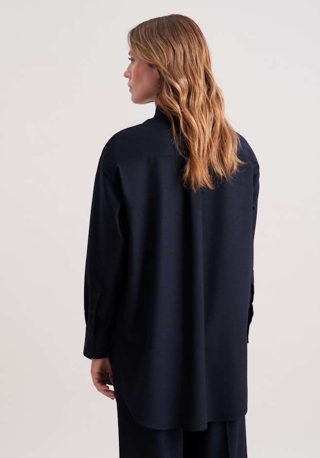 Chemisier en flanelle oversize dans Bleu Foncé | Boutique en ligne Seidensticker