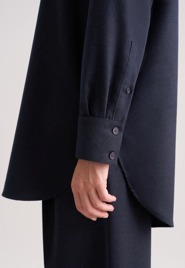 Oversized Hemdbluse aus Flanell in Dunkelblau |  Seidensticker Onlineshop