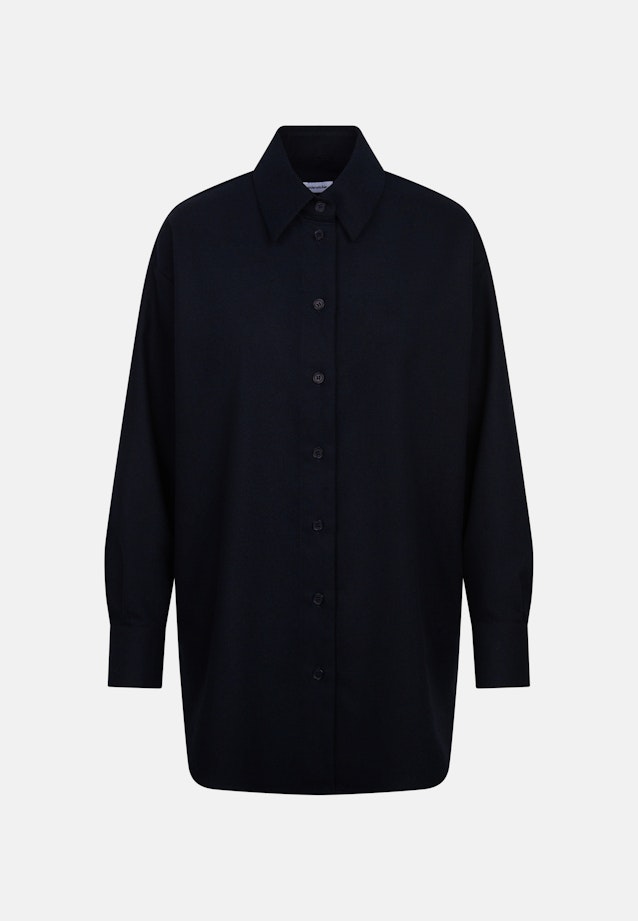 Oversized Hemdbluse aus Flanell in Dunkelblau |  Seidensticker Onlineshop