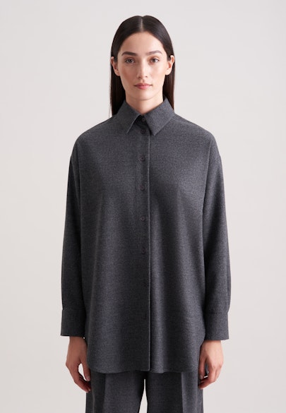 Oversized Hemdbluse aus Flanell in Grey |  Seidensticker Onlineshop