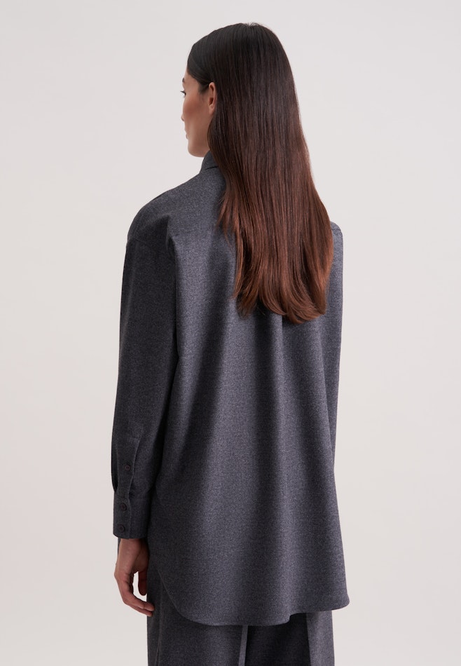 Oversized Hemdbluse aus Flanell in Grau | Seidensticker Onlineshop