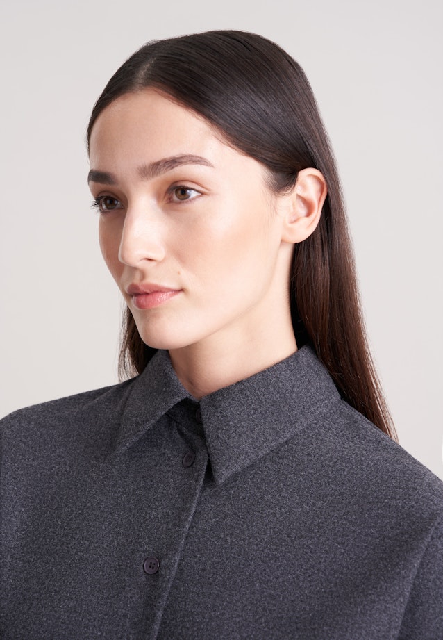 Oversized Hemdbluse aus Flanell in Grau |  Seidensticker Onlineshop