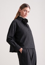 Boxy Bluse aus Flanell Nadelstreifen in Grau |  Seidensticker Onlineshop