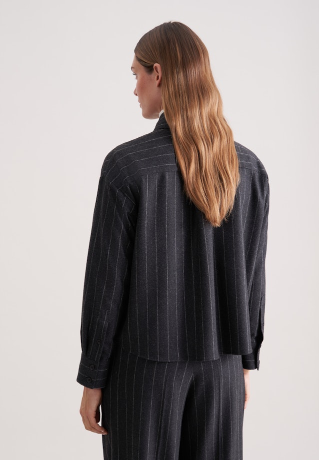 Boxy Bluse aus Flanell Nadelstreifen in Grau |  Seidensticker Onlineshop