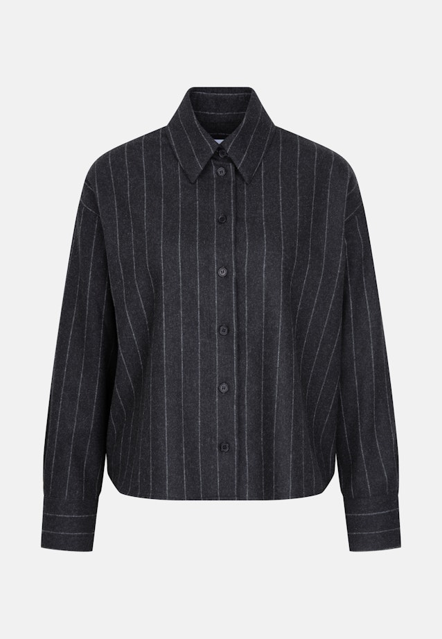 Boxy Bluse aus Flanell Nadelstreifen in Grau |  Seidensticker Onlineshop