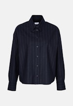 Boxy Bluse aus Flanell Nadelstreifen in Dunkelblau |  Seidensticker Onlineshop