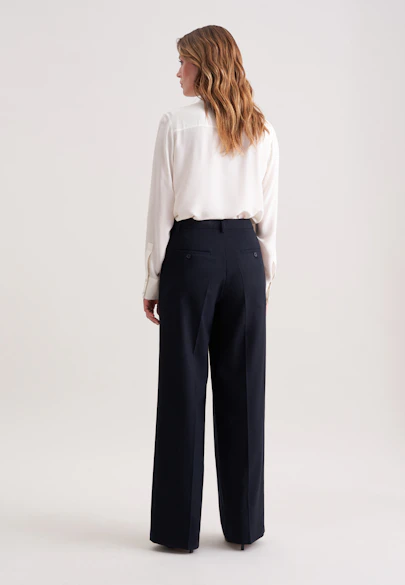 Pantalon plissé en flanelle in Bleu Foncé |  Seidensticker Onlineshop