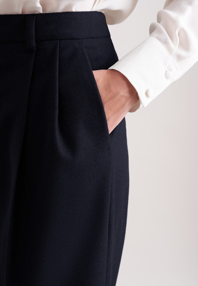 Bundfaltenhose aus Flanell in Dunkelblau |  Seidensticker Onlineshop