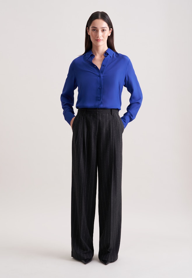 Bundfaltenhose aus Flanell Nadelstreifen in Grau | Seidensticker Onlineshop