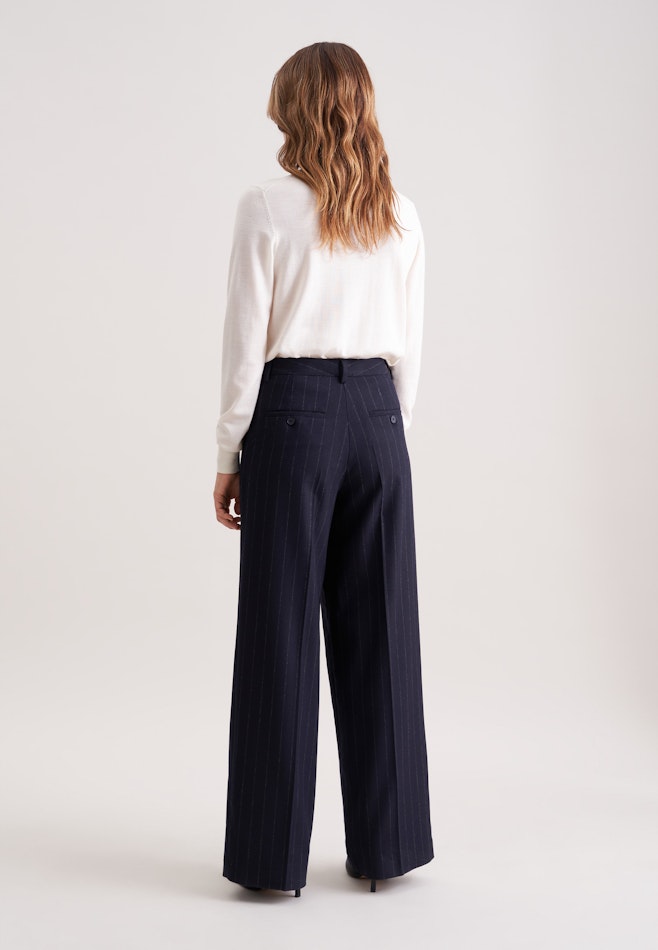 Bundfaltenhose aus Flanell Nadelstreifen in Dunkelblau | Seidensticker Onlineshop