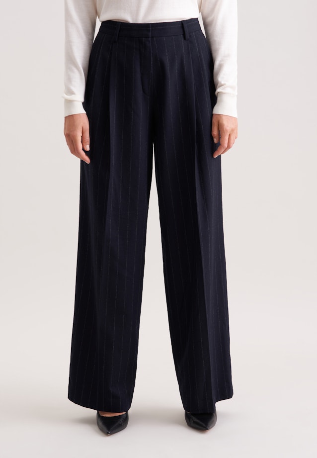 Bundfaltenhose aus Flanell Nadelstreifen in Dunkelblau |  Seidensticker Onlineshop