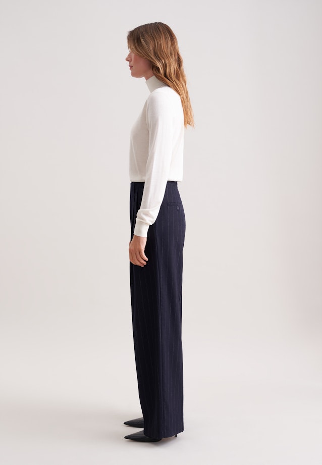 Bundfaltenhose aus Flanell Nadelstreifen in Dunkelblau |  Seidensticker Onlineshop