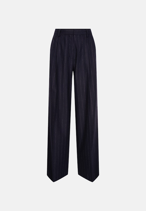 Bundfaltenhose aus Flanell Nadelstreifen in Dunkelblau |  Seidensticker Onlineshop