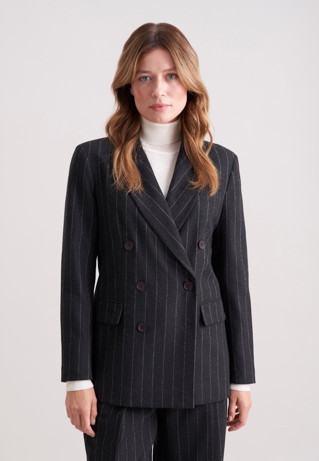 Zweireihiger Blazer aus Flanell Nadelstreifen in Grau |  Seidensticker Onlineshop