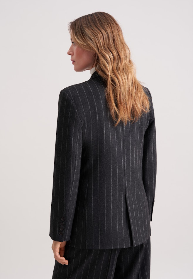 Zweireihiger Blazer aus Flanell Nadelstreifen in Grau | Seidensticker Onlineshop