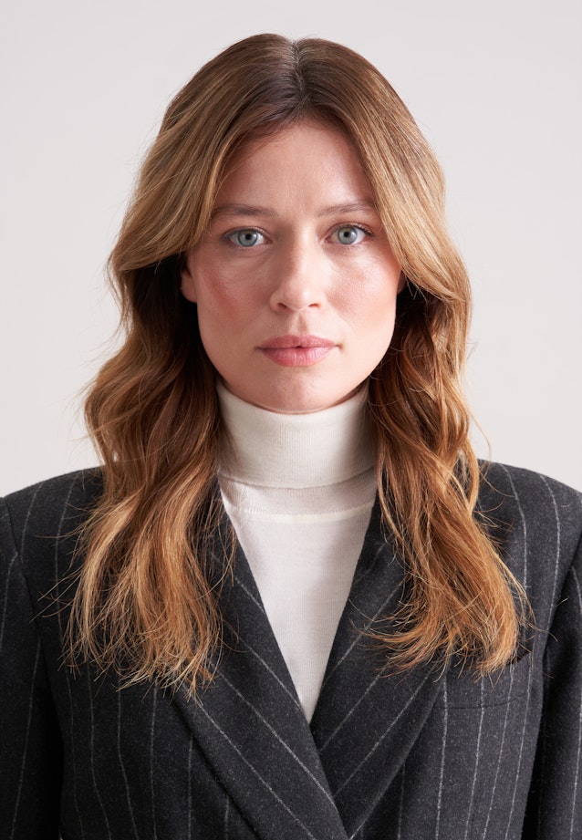 Zweireihiger Blazer aus Flanell Nadelstreifen in Grau |  Seidensticker Onlineshop