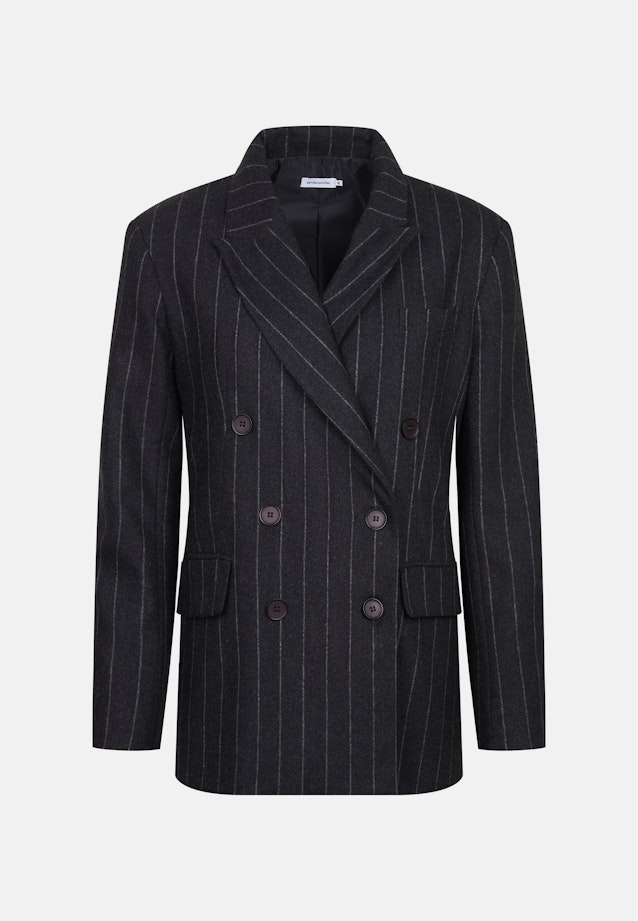 Zweireihiger Blazer aus Flanell Nadelstreifen in Grau |  Seidensticker Onlineshop