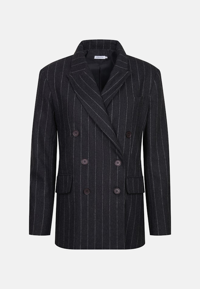 Zweireihiger Blazer aus Flanell Nadelstreifen in Grau | Seidensticker Onlineshop