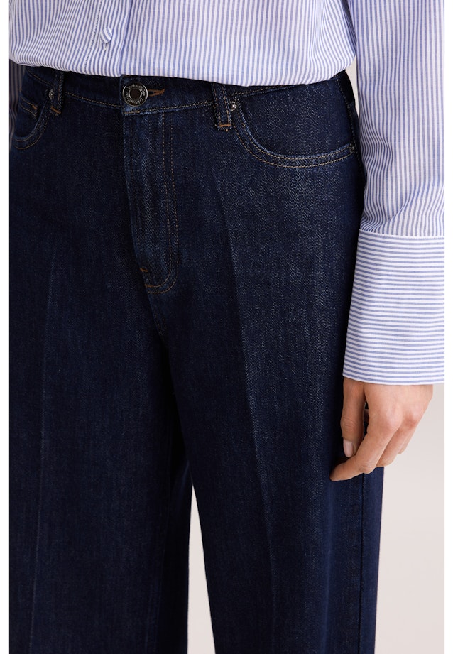 Wide- Leg Jeans High Waist mit Stretchanteil in Dunkelblau |  Seidensticker Onlineshop