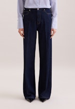 Wide- Leg Jeans High Waist mit Stretchanteil in Dunkelblau |  Seidensticker Onlineshop