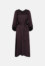 Satiniertes Blusenkleid mit V- Ausschnitt in Braun |  Seidensticker Onlineshop