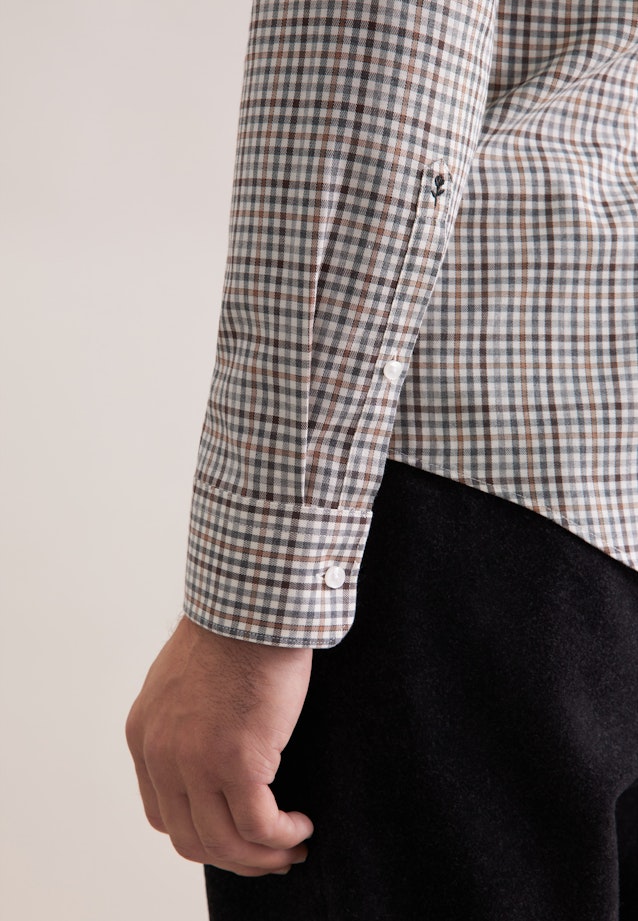 Slim Chemise en flanelle carreaux in Marron |  Seidensticker Onlineshop