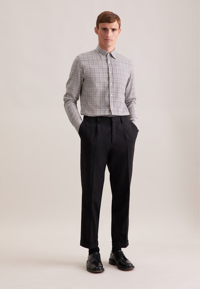 Slim Chemise en flanelle carreaux in Marron |  Seidensticker Onlineshop