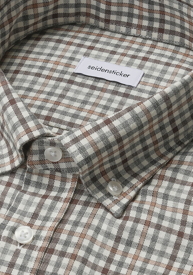 Slim Chemise en flanelle carreaux dans Marron | Boutique en ligne Seidensticker