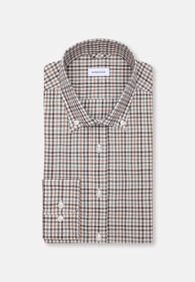 Slim Flanellhemd Karo in Braun |  Seidensticker Onlineshop