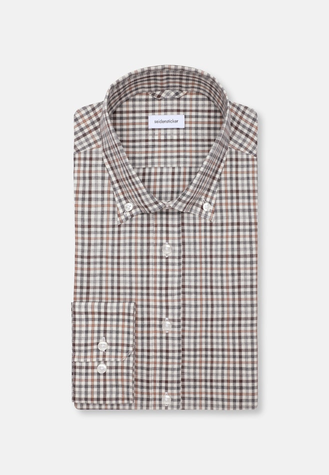 Slim Chemise en flanelle carreaux dans Marron | Boutique en ligne Seidensticker